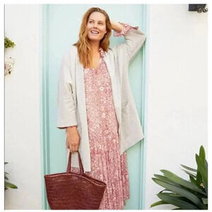 DONNI Striped Ribbed Cardigan Sweater OSFA One Size Fits All Plus Size 0X-4X